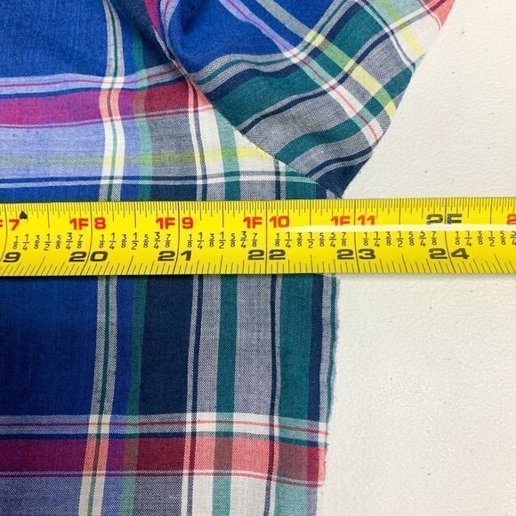 Western Fashions Shirt Mens Medium Blue Green Plaid Cowboy Pearl Snap Farm Ranch - Picture 10 of 12